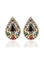 thumb Water Drop shaped Resin stones Crystals Retro style Alloy Earrings 0