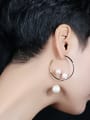 thumb Fashion Artificial Pearls Hollow Round Earrings 1