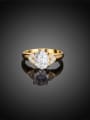 thumb Women Gold Plated Flower Shaped Zircon Ring 2