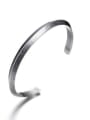 thumb Personality Open Design Antique Silver Plated Titanium Bangle 1