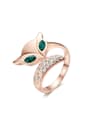 thumb Little Lovely Fox Shaped Opening Ring with Zircons 0