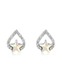 thumb Fashion Star austrian Crystals Water Drop Alloy Stud Earrings 0