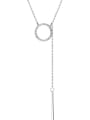 thumb 925 Sterling Silver With Platinum Plated Simplistic Round Necklaces 0