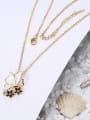 thumb Fashion Butterfly Flowers Rhinestones Necklace 2