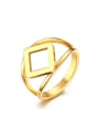 thumb Trendy Gold Plated Geometric Shaped Titanium Ring 0