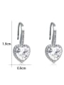 thumb Copper With  Cubic Zirconia Simplistic Heart Hook Earrings 2