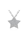 thumb 925 Sterling Silver Star Shaped Zircon Necklace 0