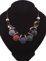 thumb Fashion Colorful Resin Beads Artificial Leather Necklace 0