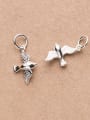 thumb 925 Sterling Silver With Platinum Plated Cute bird pigeon Charms 1