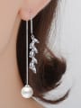 thumb Fashion Marquise Zirconias Imitation Pearl Line Earrings 1