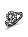 thumb Black Gun Plated Geometric Shaped Zircon Ring 0