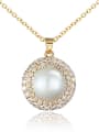 thumb Korean Style 18K Gold Plated Round Artificial Pearl Necklace 0