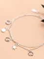 thumb 925 Sterling Silver With Platinum Plated Simplistic Star Bracelets 1