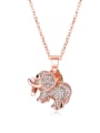 thumb Copper With Rose Gold Plated Cute Animal elephant Necklaces 0