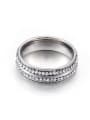 thumb Stainless Steel With Rhinestone Trendy Round Band Rings 3