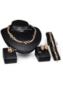 thumb Alloy Imitation-gold Plated Fashion Rhinestones Hollow Circles Four Pieces Jewelry Set 2