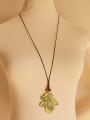 thumb Green Leaf Shaped Bead Necklace 1