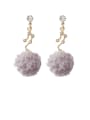 thumb Alloy With Gold Plated Fashion Plush ball Star Drop Earrings 0