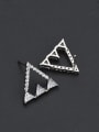 thumb Sterling Silver Needle Triangular Geometry Zircon stud Earring 1