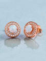 thumb 2018 Rose Gold Plated Round stud Earring 0