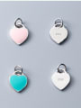 thumb 925 Sterling Silver With Platinum Plated Simplistic Heart Charms 4
