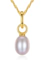 thumb Pure silver 18K-gold freshwater pearl necklace 0