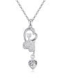 thumb Fashion Shiny austrian Crystals Heart Pendant Alloy Necklace 2