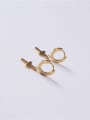 thumb Titanium With Gold Plated Simplistic Cross Clip On Earrings 2