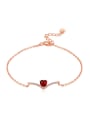 thumb Exquisite Heart-shape Rose Gold Plated Bracelet 0