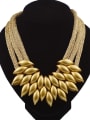 thumb Exaggerated Oval Beads Three-layer Alloy Necklace 2