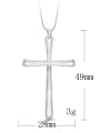 thumb Simple Smooth Cross Pendant Copper Necklace 3