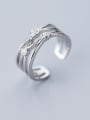thumb 925 Sterling Silver With Platinum Plated Fashion Irregular free size Rings 1