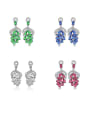 thumb Copper With  Cubic Zirconia Delicate Friut Grape Drop Earrings 2