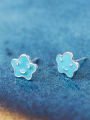 thumb 925 Sterling Silver With Platinum Plated Cute Star  Stud Earrings 2
