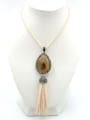 thumb Natural Crystals Agate stone Sweater Beads Chain 1