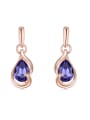 thumb Fashion Water Drop austrian Crystals Rose Gold Plated Earrings 2