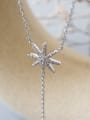 thumb Pure silver inlaid zircon sun flower clavicle Necklace 3