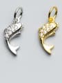 thumb 925 Sterling Silver With Silver Plated  Cubic Zirconia dolphins Charms 0