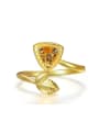 thumb Leaf and Rectangle Shaped Women Opening Ring 0