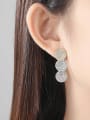 thumb Copper With White Gold Plated Fashion Round Drop Earrings 1