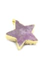 thumb Simple Pink Natural Crystal Star Gold Plated Pendant 2