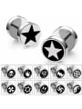 thumb Stainless Steel With Silver Plated Personality Geometric Stud Earrings 1