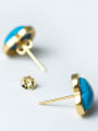 thumb Turquoise Anti Allergy Silver stud Earring 2