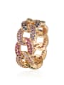 thumb Copper With Cubic Zirconia Fashion Geometric Multistone Rings 3