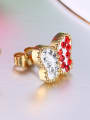 thumb All-match Double Colorful Butterfly Shaped Rhinestones Stud Earrings 1