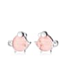 thumb 925 Sterling Silver With Platinum Plated Cute Mouse  Stud Earrings 0