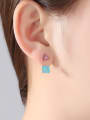 thumb Copper With White Gold Plated Cute Geometric Stud Earrings 1