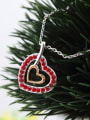 thumb Fashion Austria Crystals Hollow Heart shaped Necklace 2