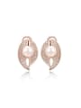 thumb Elegant Leaf Shaped Artificial Pearl Clip On Earrings 0