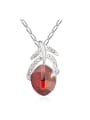 thumb Fashion Oval Tiny austrian Crystals-covered Pendant Alloy Necklace 0